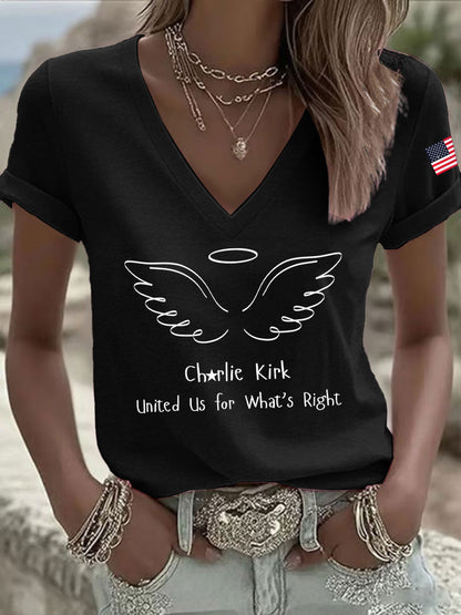 Women's United Us For What Is Right Print Casual T-shirt