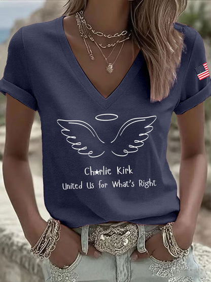 Women's United Us For What Is Right Print Casual T-shirt