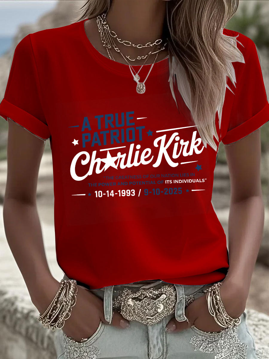 Women's A True Patriot Printed Casual T-Shirt