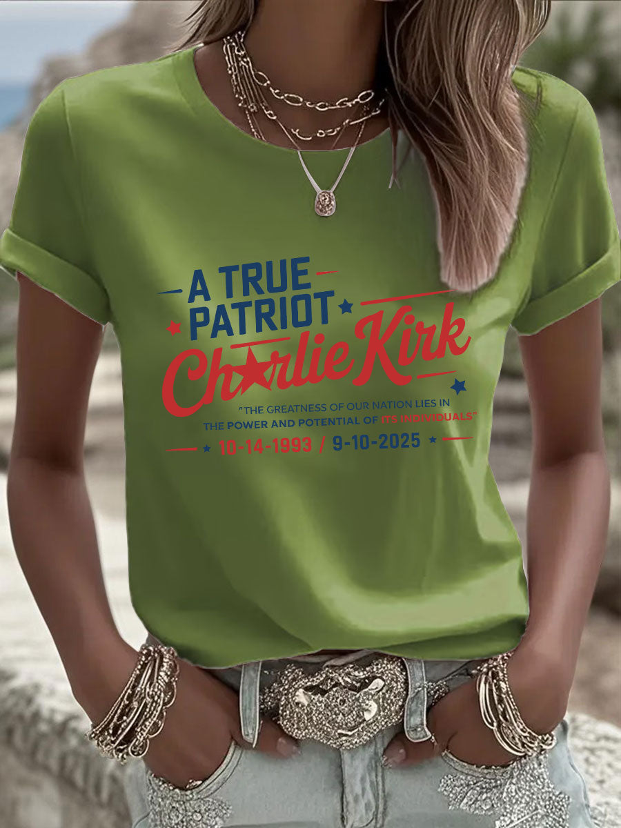Women's A True Patriot Printed Casual T-Shirt