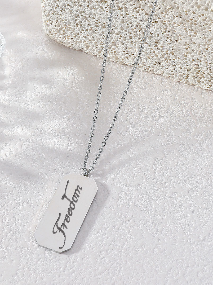 Unisex Freedom Printed Necklace
