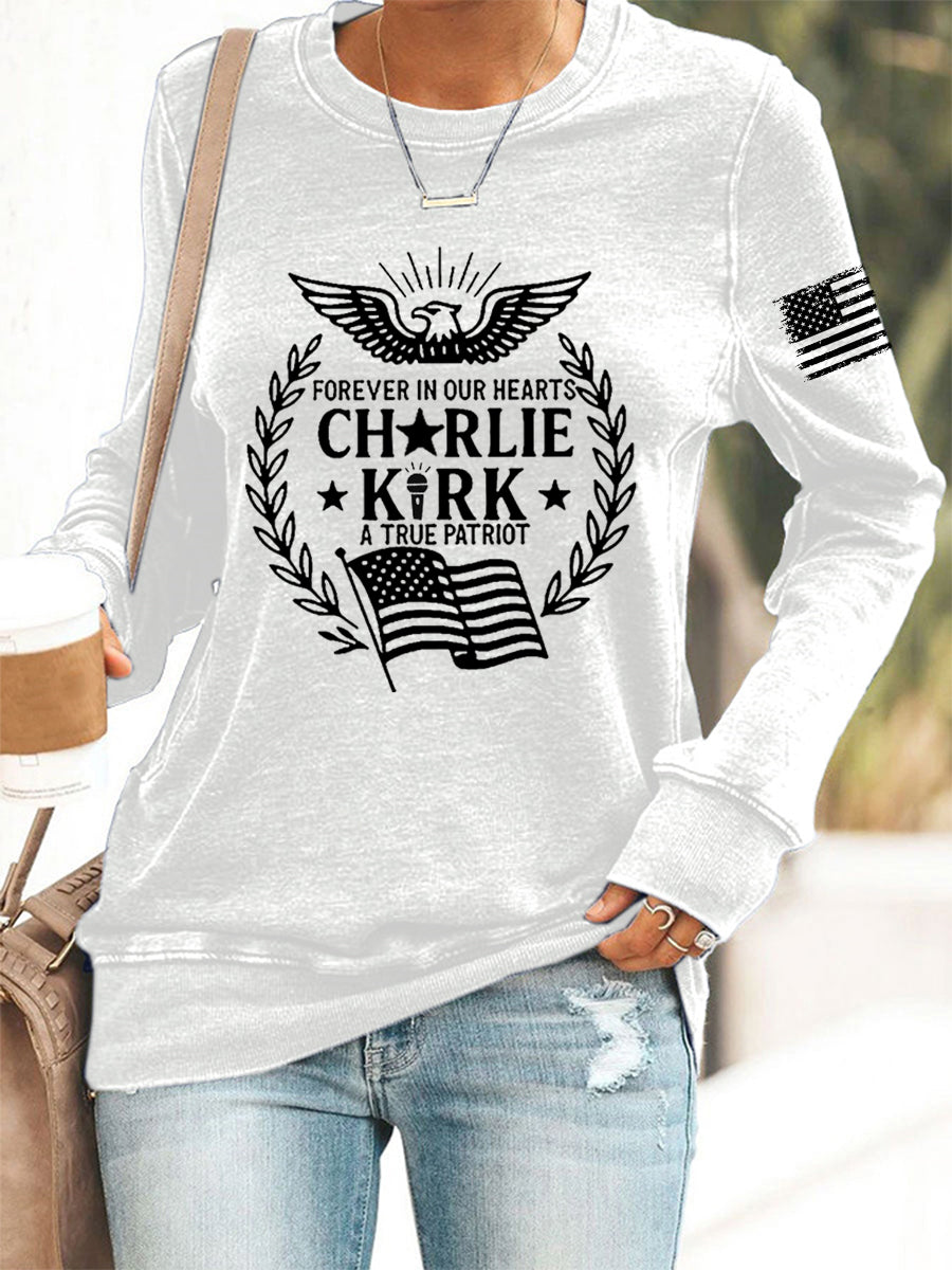 Women's R.I.P Charlie Kirk Long Sleeve Sweatshirt