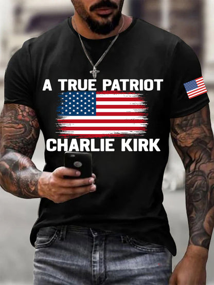 Men's A True Patriot Charlie Kirk Printed T-shirt