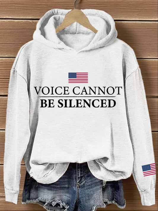 Women's Voice Cannot Be Silenced Print Hoodie