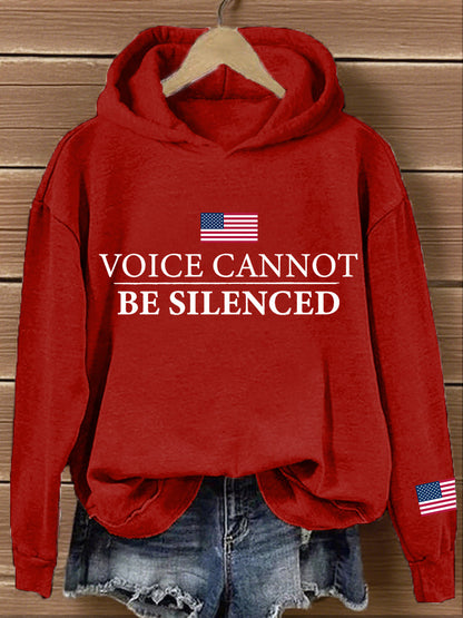 Women's Voice Cannot Be Silenced Print Hoodie