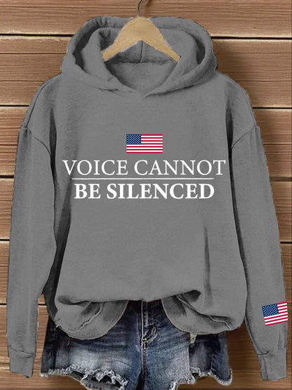 Women's Voice Cannot Be Silenced Print Hoodie