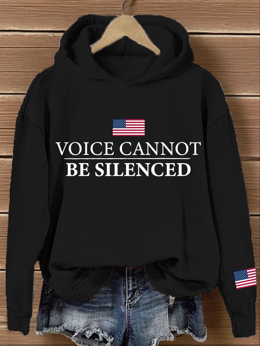 Women's Voice Cannot Be Silenced Print Hoodie