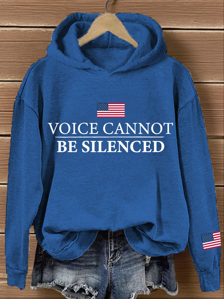 Women's Voice Cannot Be Silenced Print Hoodie