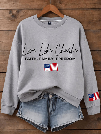 Men's Live like Charlie Print Sweatshirt