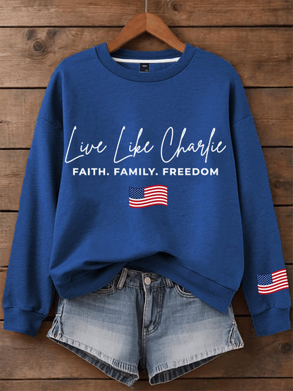 Men's Live like Charlie Print Sweatshirt