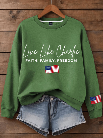 Men's Live like Charlie Print Sweatshirt