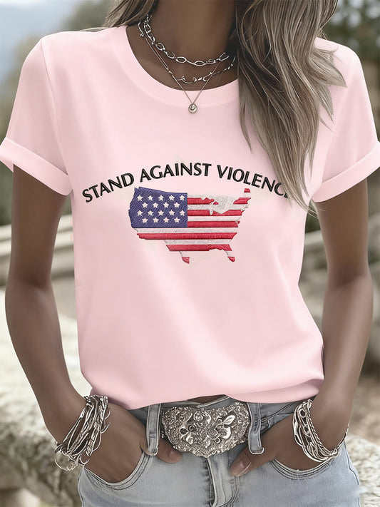 Women's Retro Turning Point Casual Commemorative T-Shirt