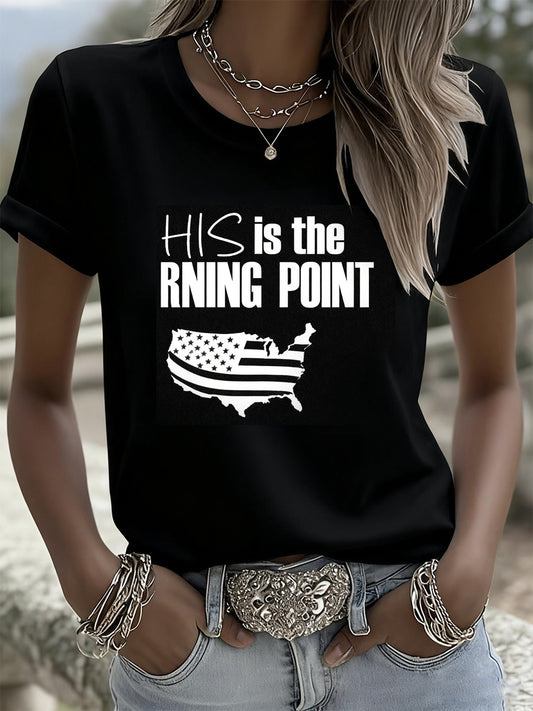 Women's Retro Turning Point Casual Commemorative T-Shirt