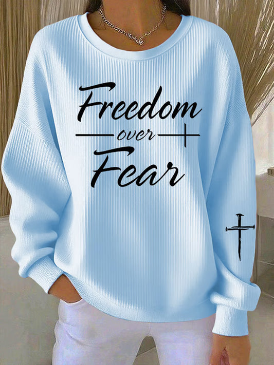 Women's Charlie Kirk "Freedom Isn't Free" Turning Point America Short Sleeve Commemorative Sweatshirt