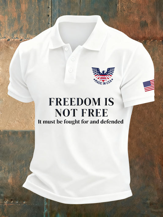 Men's Vintage Art Short Sleeve Casual Polo Shirt