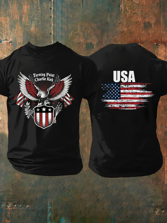 Men's Vintage Art Short Sleeve Casual T-shirt