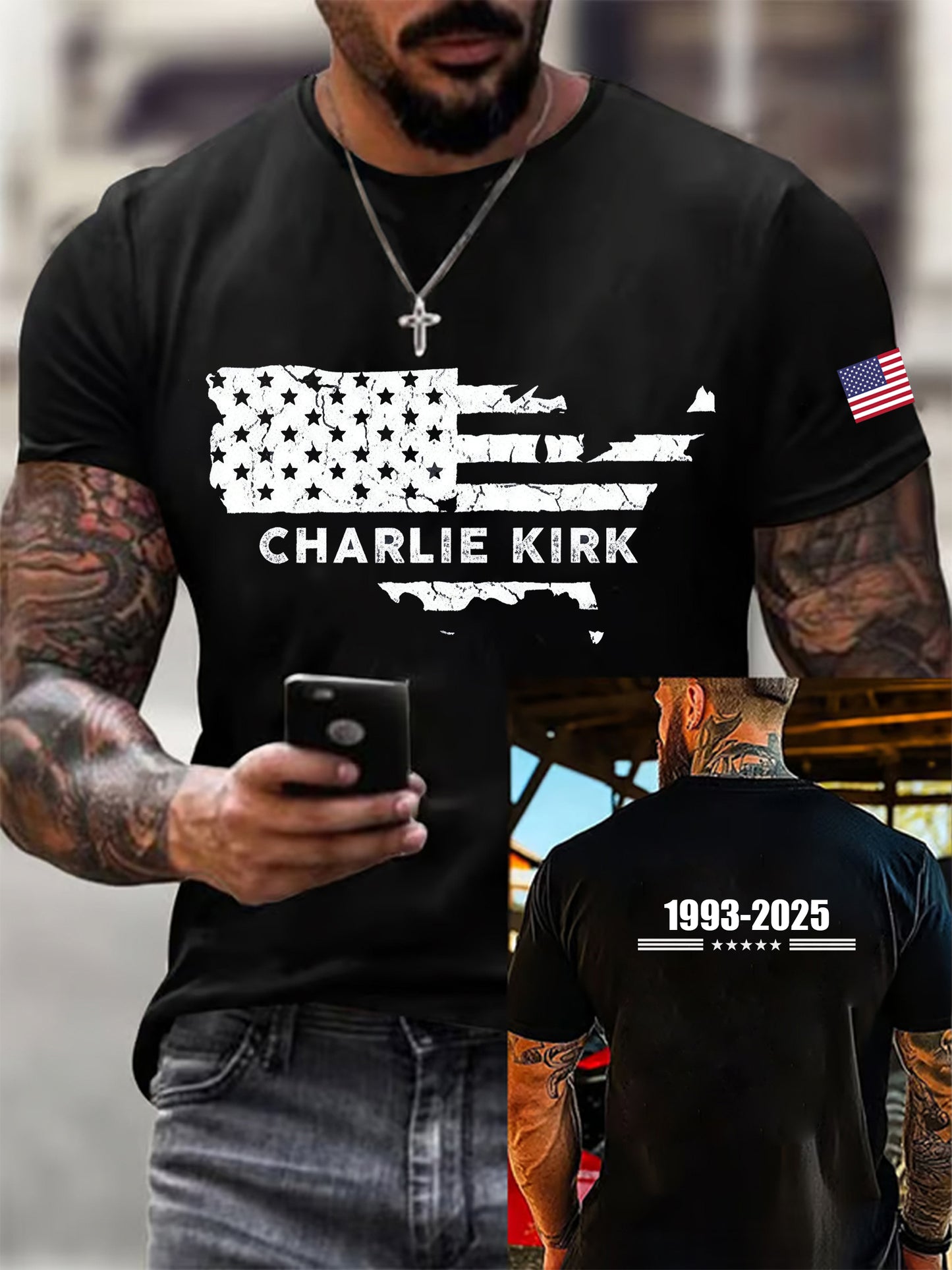 Men's Vintage Art Short Sleeve Casual T-shirt