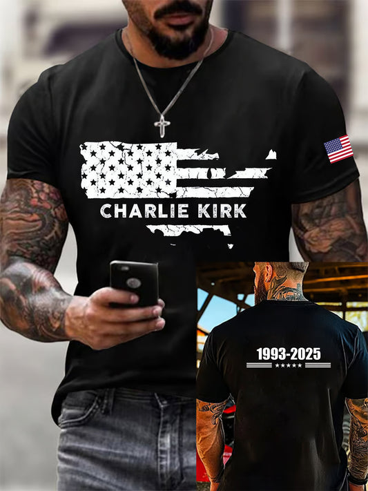 Men's Vintage Art Short Sleeve Casual T-shirt
