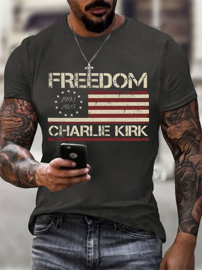 Men'sFreedom Charlie Kirk Short-sleeved T-shirt