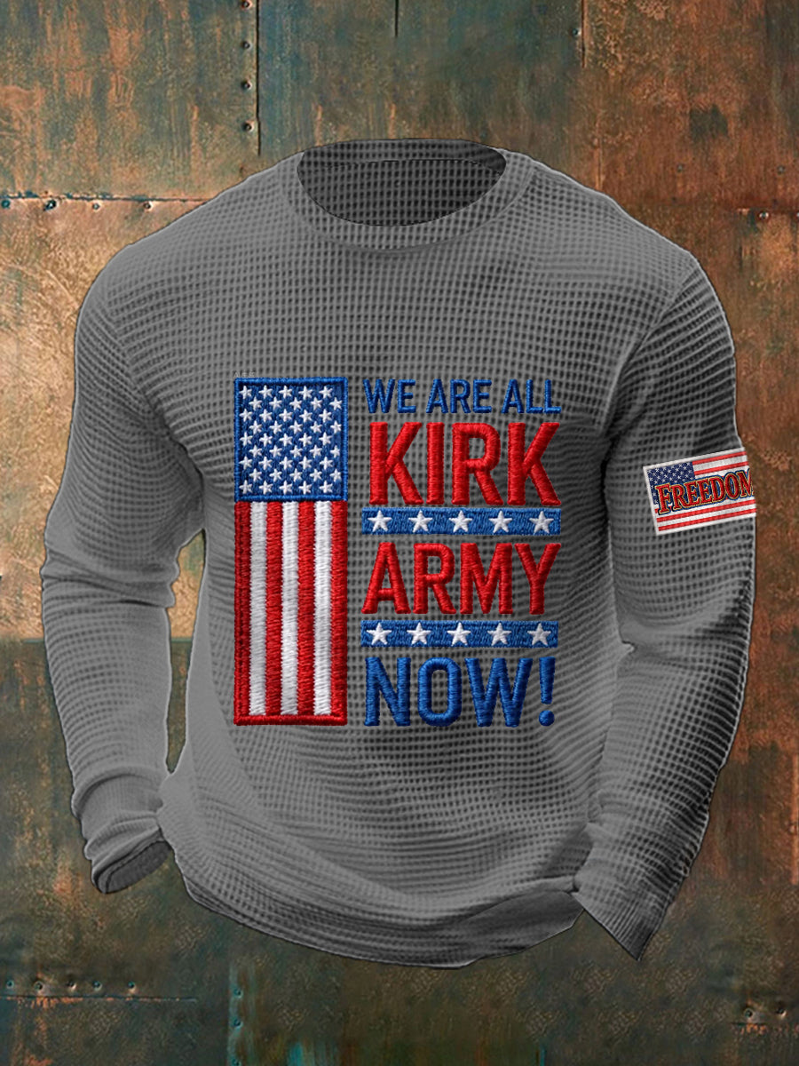 Men's We Are All Kirk Army Now! R.I.P Charlie Kirk Waffle Top