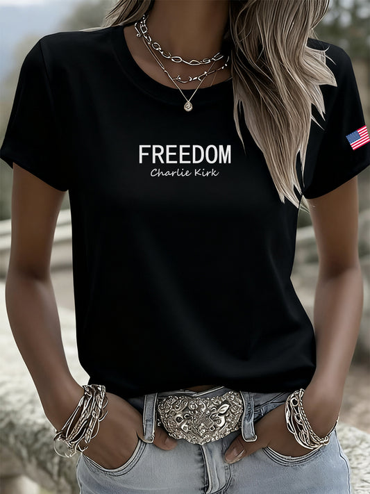 Women's Vintage Art Print Short Sleeve Casual T-Shirt