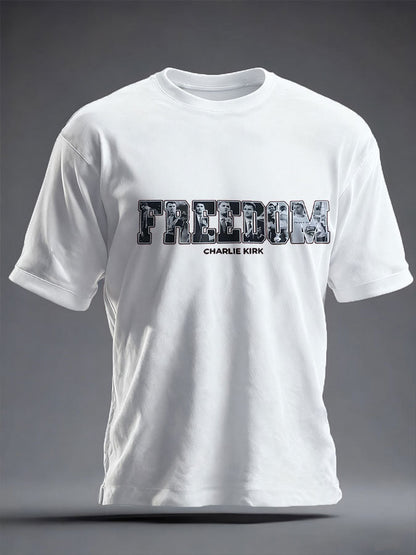Men's Freedom True Patriot Memorial Printed T-shirt