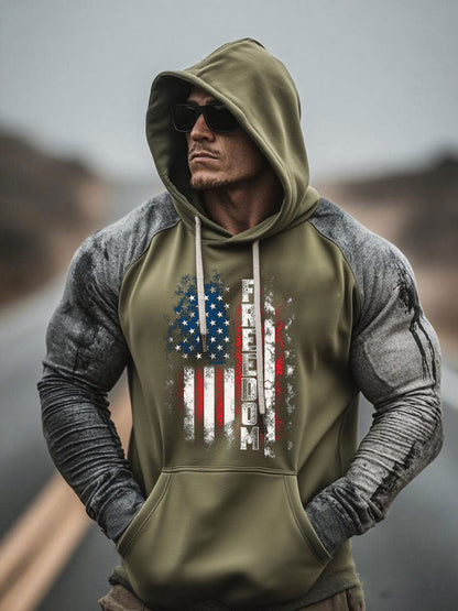 Men's Freedom Printed Casual Hoodie