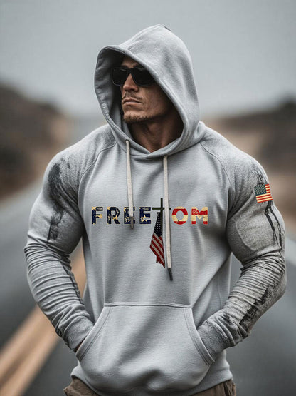 Men's Freedom Printed Casual Hoodie