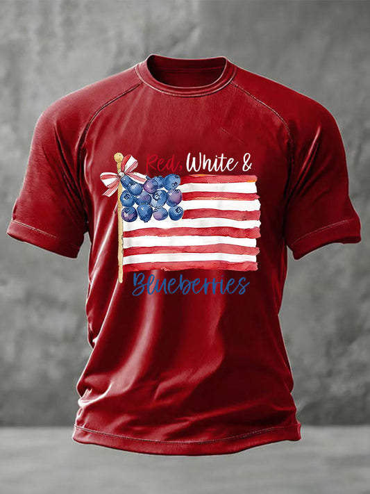 Men's Red White & Blueberries Casual T-Shirt