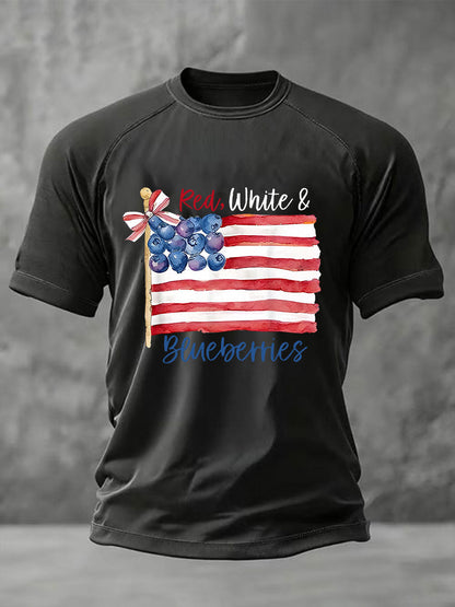 Men's Red White & Blueberries Casual T-Shirt