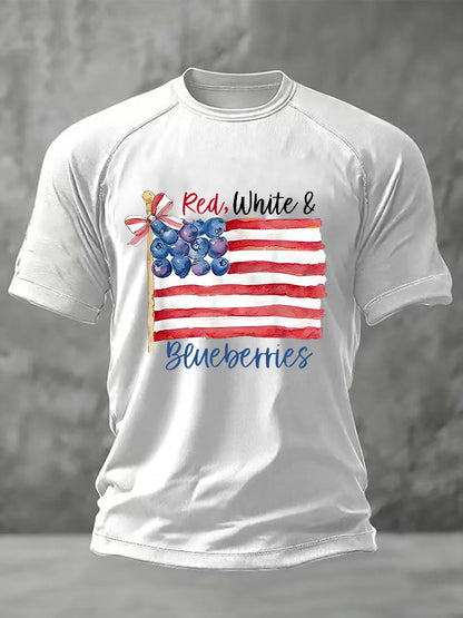 Men's Red White & Blueberries Casual T-Shirt
