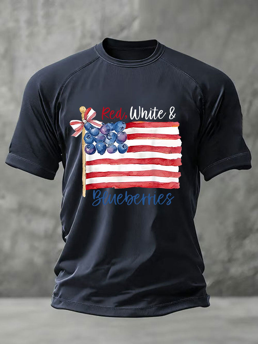 Men's Red White & Blueberries Casual T-Shirt