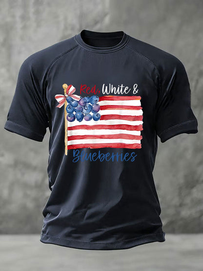 Men's Red White & Blueberries Casual T-Shirt