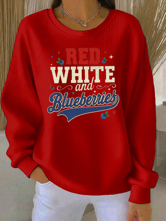 Women's Red White And Blueberries Printed Tops