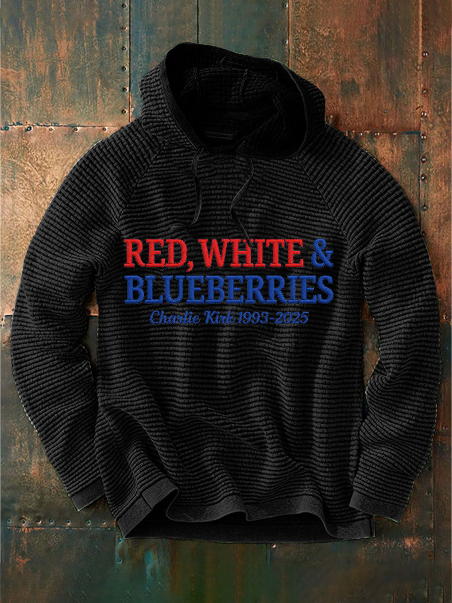 Men's Red White & Blueberries Casual Hoodie