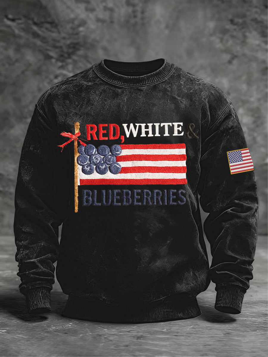 Men's ‘Red White & Blueberries'  Crew Neck Sweatshirt