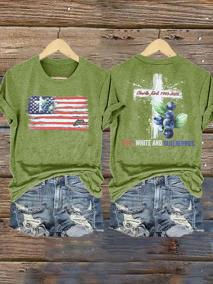 Women's Red White & Blueberries Casual T-Shirt