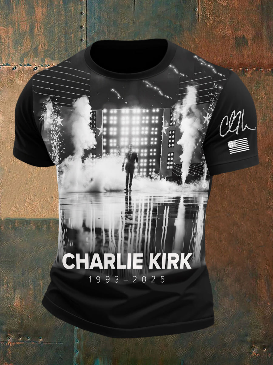 Men's Charlie Kirk Turning Point USA Trump Commemorative T-Shirt