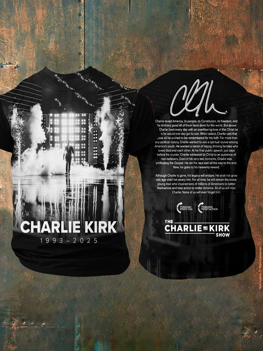 Men's Charlie Kirk Turning Point USA Trump Commemorative T-Shirt
