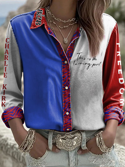 Women's Freedom True Patriot Memorial Printed Shirt