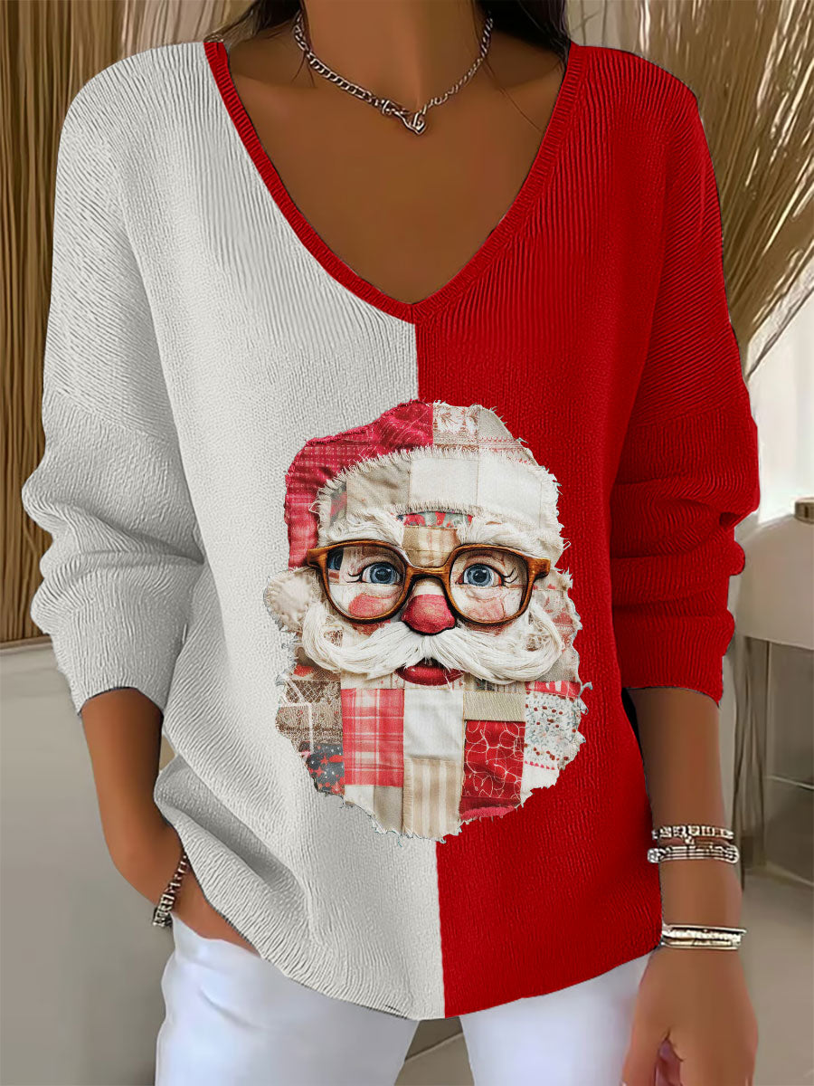 Women’s Christmas Santa V-neck tops