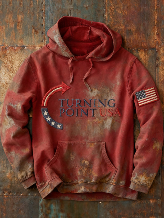 Men's Charlie Kirk Turning Point USA Trump Commemorative Oversized Hoodie