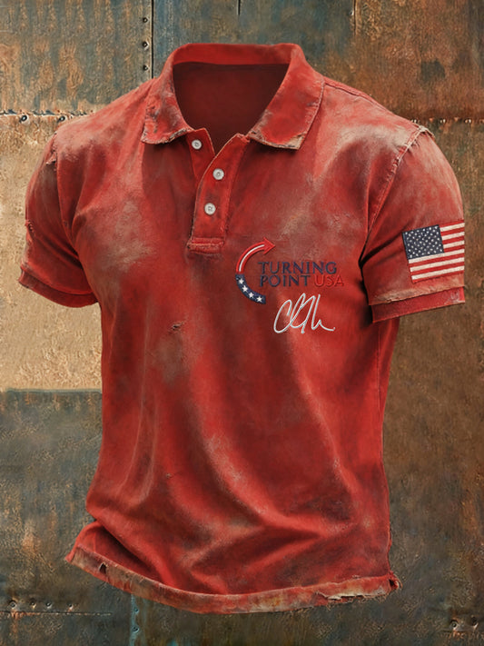 Men's Charlie Kirk Turning Point USA Trump Commemorative Shirt