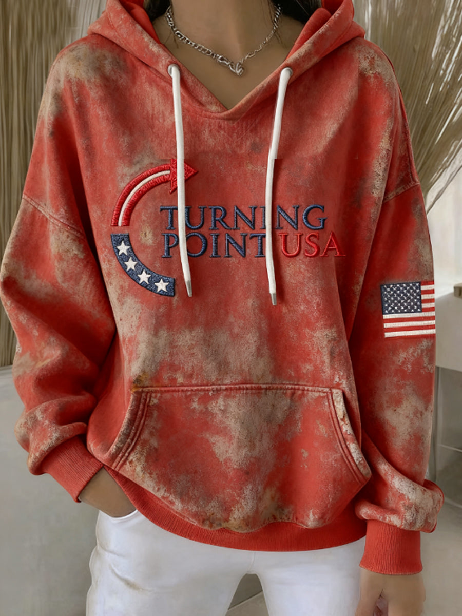 Women's Charlie Kirk Turning Point USA Trump Commemorative  Hoodie