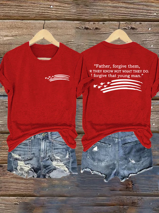 Women's Father, Forgive Them For They Not Know What They Do V-Neck Tee