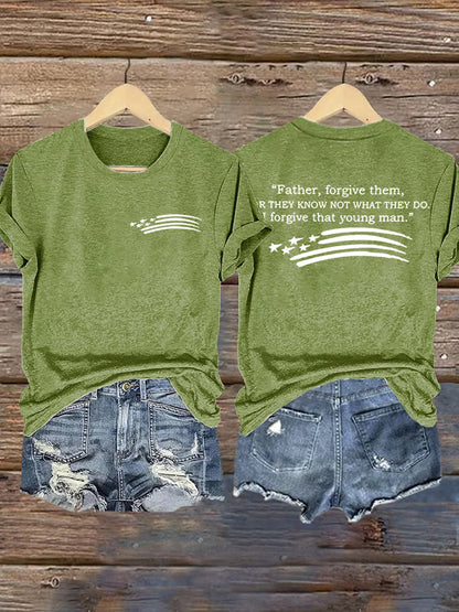 Women's Father, Forgive Them For They Not Know What They Do V-Neck Tee