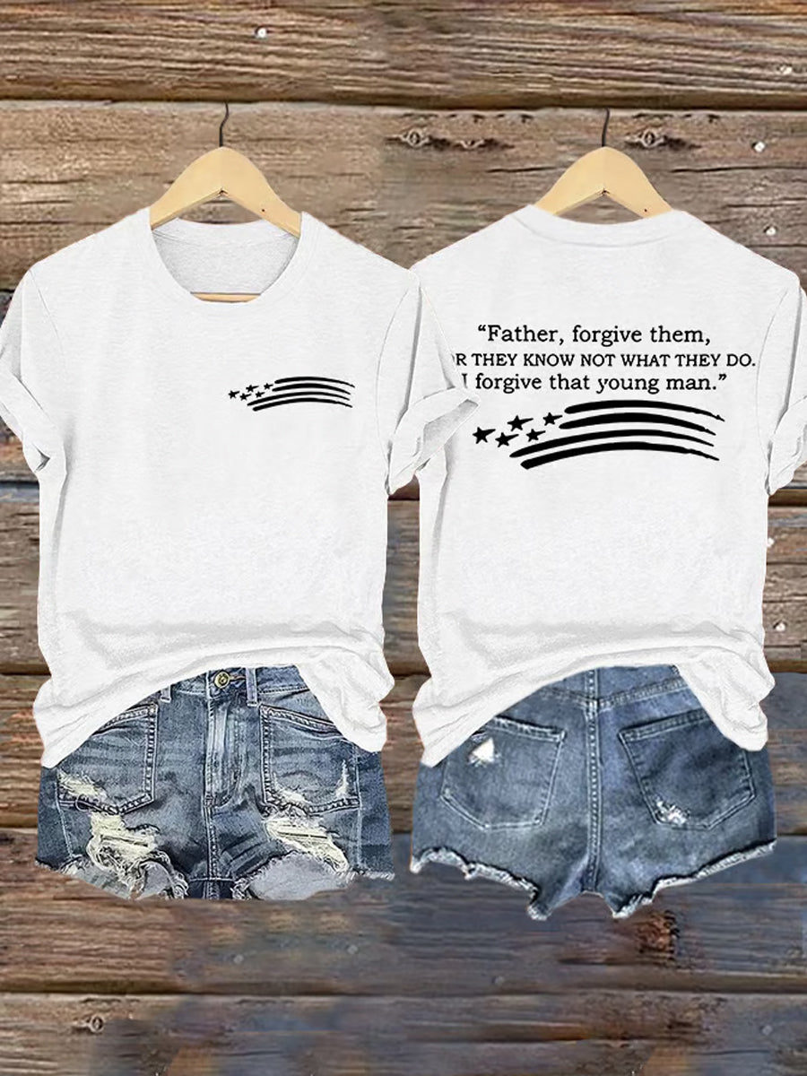 Women's Father, Forgive Them For They Not Know What They Do V-Neck Tee