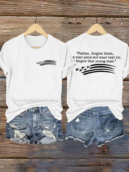 Women's Father, Forgive Them For They Not Know What They Do V-Neck Tee