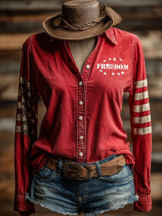 Women’s western style freedom shirts