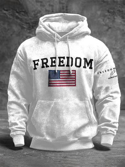 Men's Freedom Is Not Free R.I.P Charlie Kirk Oversized Drop-Shoulder Hoodie with Pockets